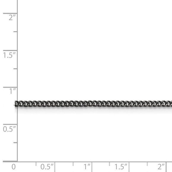 2mm Stainless Steel Antiqued Round Curb Chain Necklace, 24 Inch - Picture 2 of 5